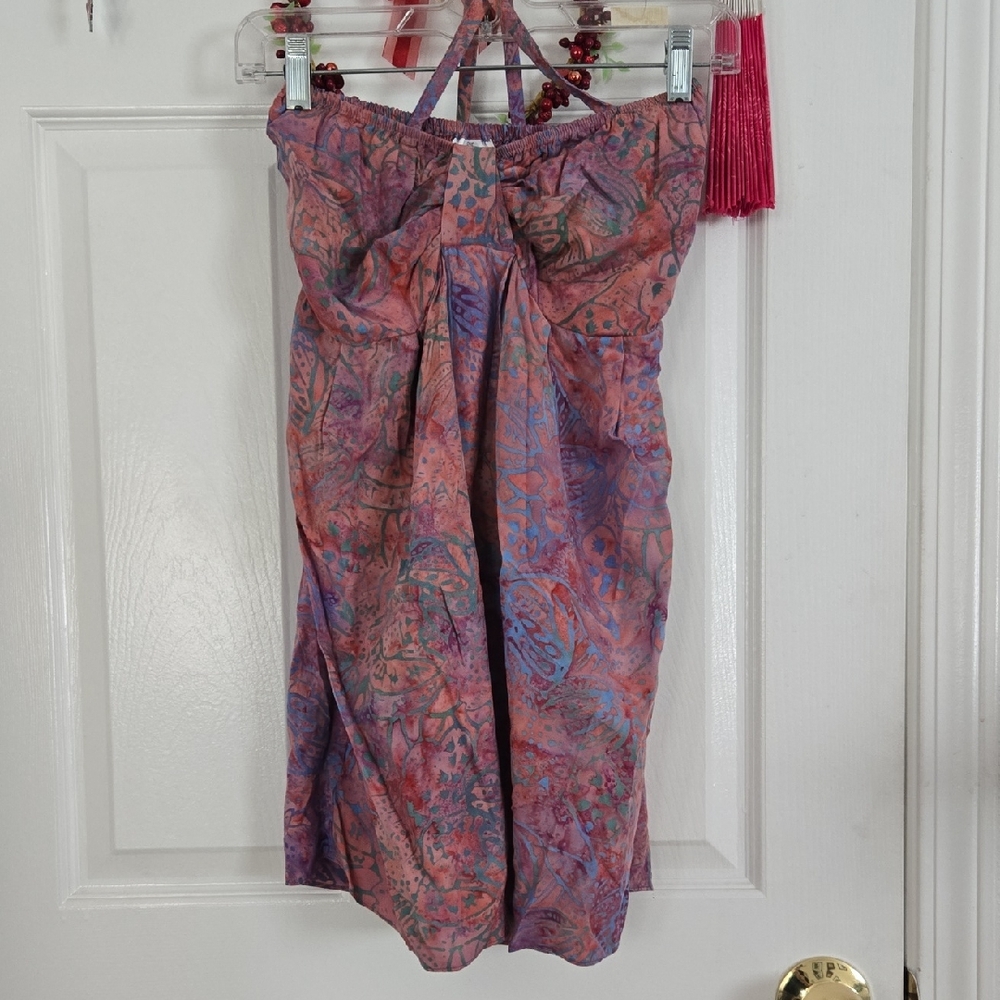 Pink and Purple Strapless Dress